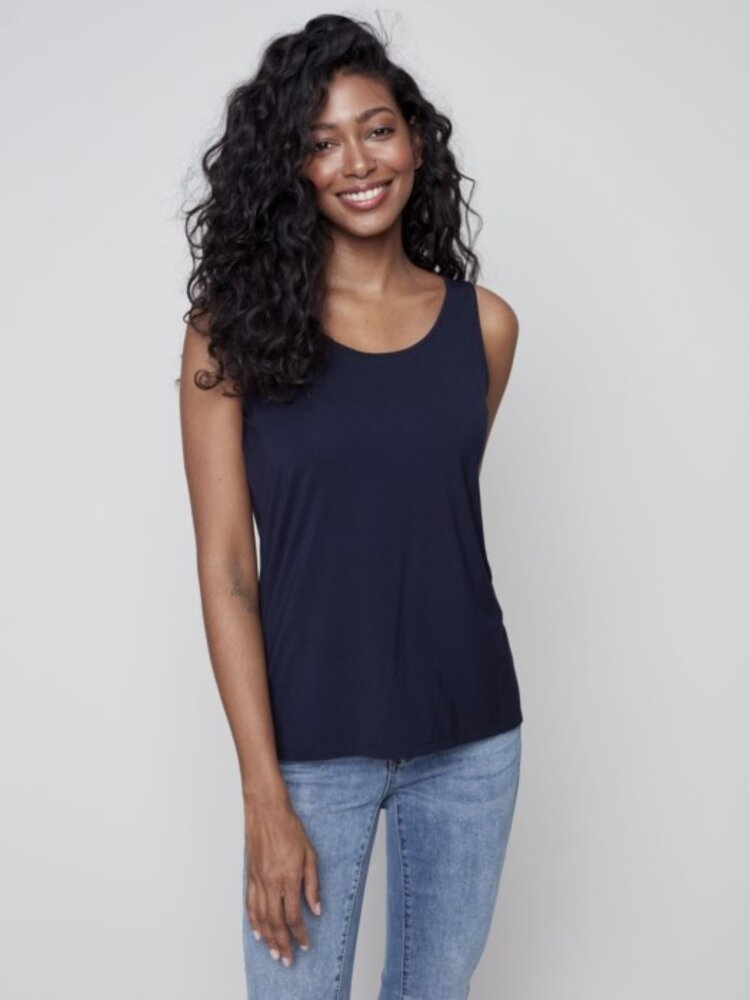 Charlie B Charlie B Reversible Bamboo Cami W/ Two Necklines C1243