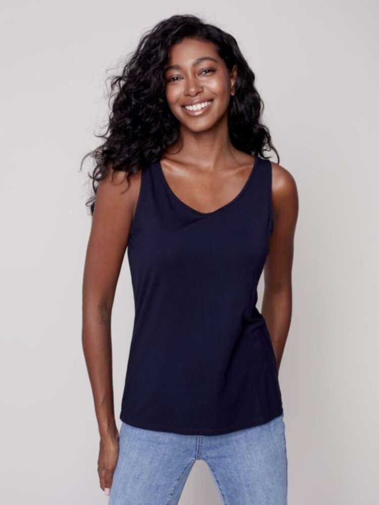 Charlie B Charlie B Reversible Bamboo Cami W/ Two Necklines C1243