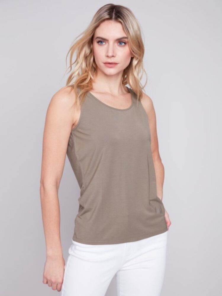 Charlie B Charlie B Reversible Bamboo Cami W/ Two Necklines C1243