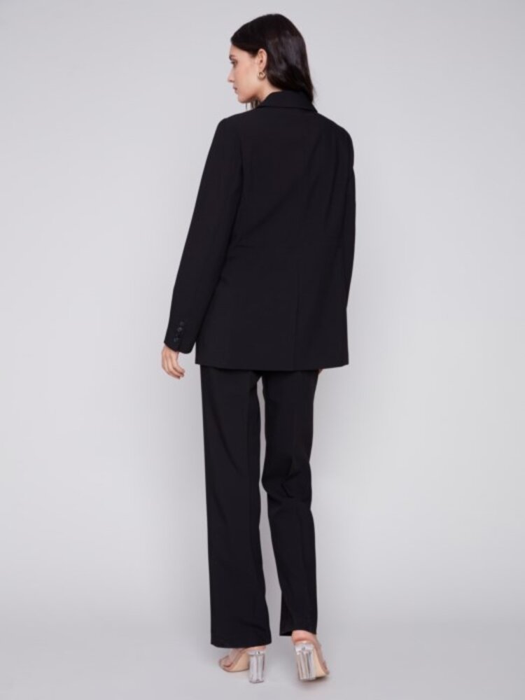 Charlie B Charlie B C6293 Solid Blazer with Ruched Back