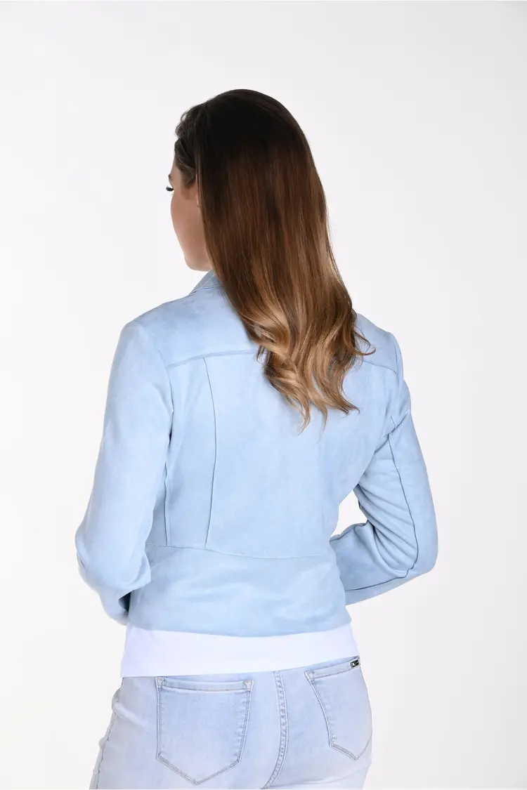 Frank Lyman Frank Lyman Knit Button Up Faux Suede Jacket 241300U