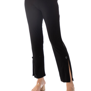 Bali Bali 8027 Pull On Straight Leg Knit Pant with Side Slit