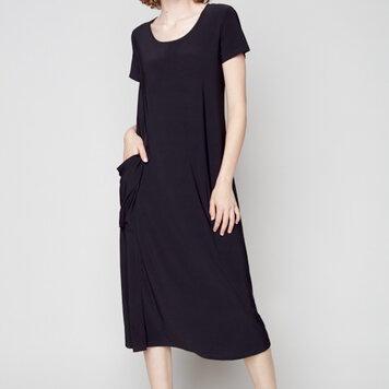 Compli K Compli K Round Neck Short Sleeve Knit Dress 33601