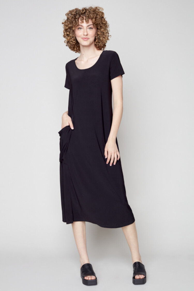 Compli K Compli K Round Neck Short Sleeve Knit Dress 33601