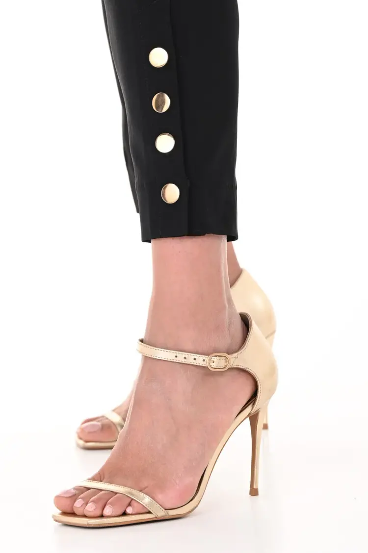 Frank Lyman Frank Lyman Woven Black Pant W/ Button Detail  246244U