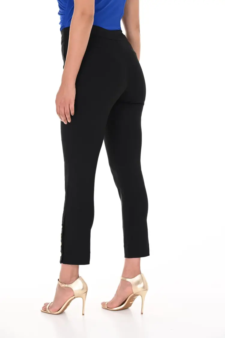 Frank Lyman Frank Lyman Woven Black Pant W/ Button Detail  246244U