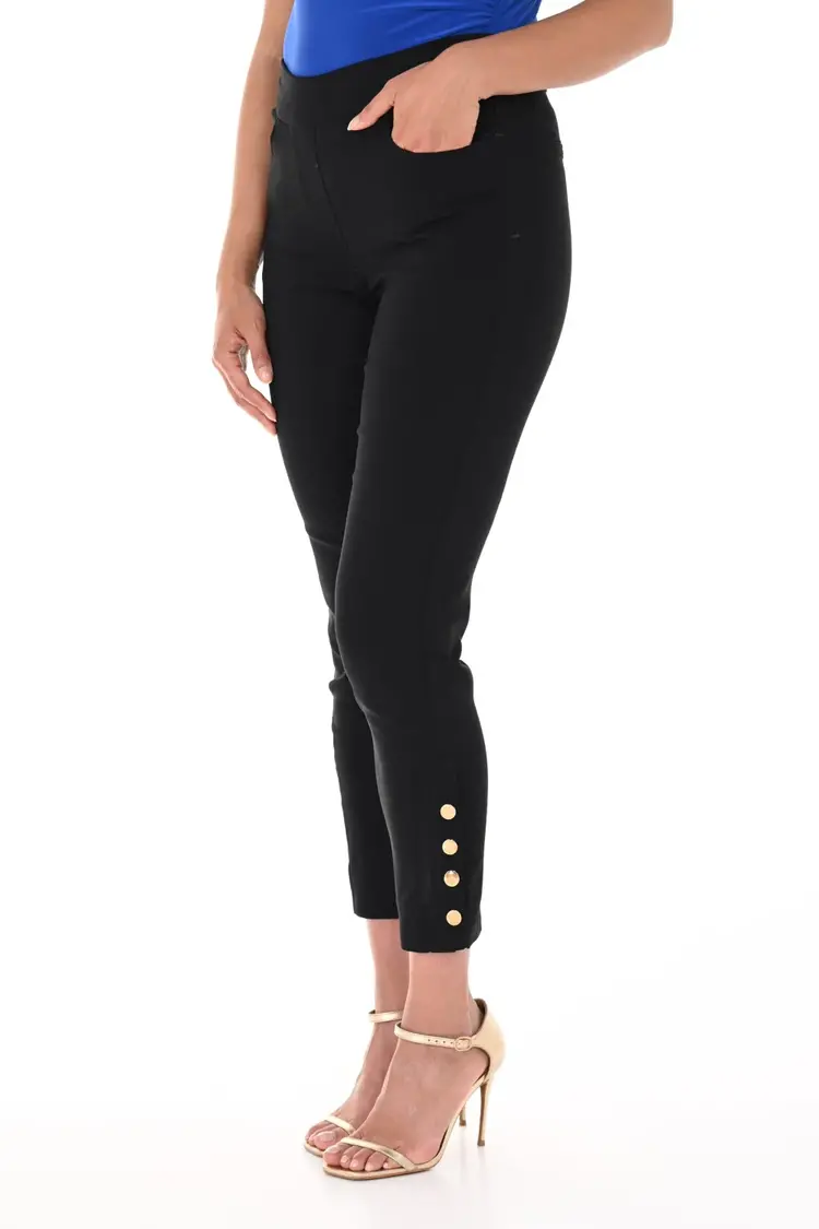 Frank Lyman Frank Lyman Woven Black Pant W/ Button Detail  246244U