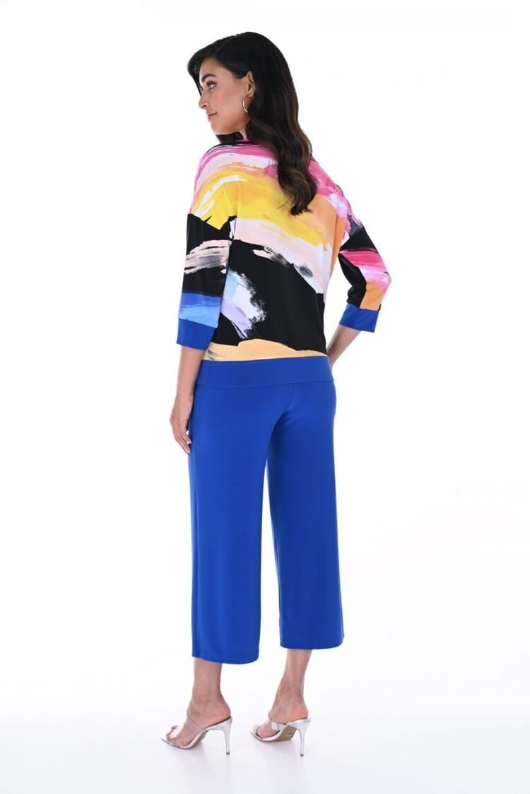 Frank Lyman Frank Lyman Knit Wide Leg Crop Pant W/ Pockets 246040