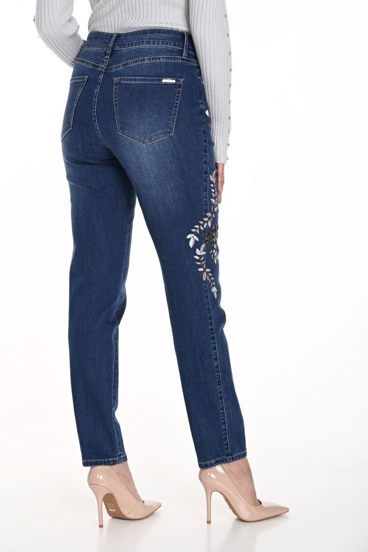 Frank Lyman Frank Lyman Woven Denim Button Up Pant W/ Embroidered Beading Detail 243459U