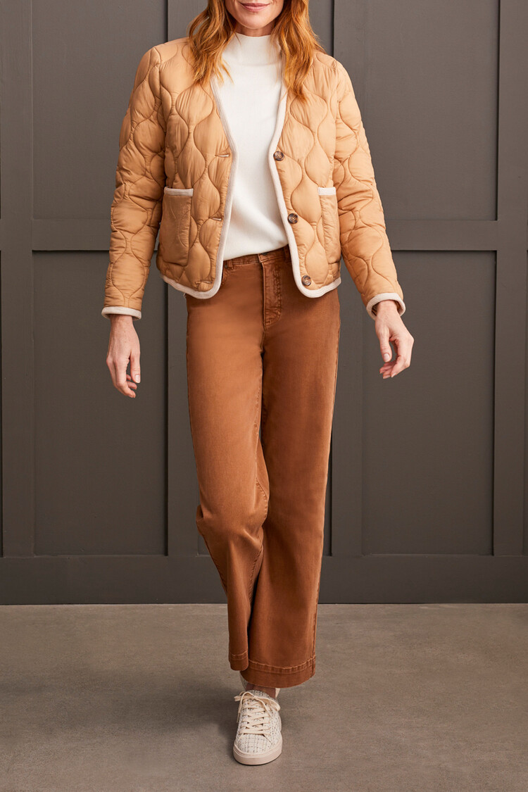 Tribal Tribal Long Sleeve Button Front Puffer Jacket W/ Front Pockets 1847O