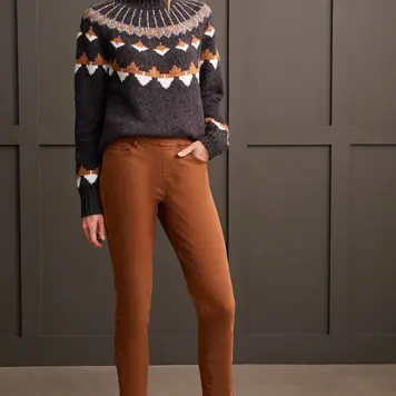 Tribal Tribal 1860O Pull On Ankle Pant w/ Hem Vent Detail