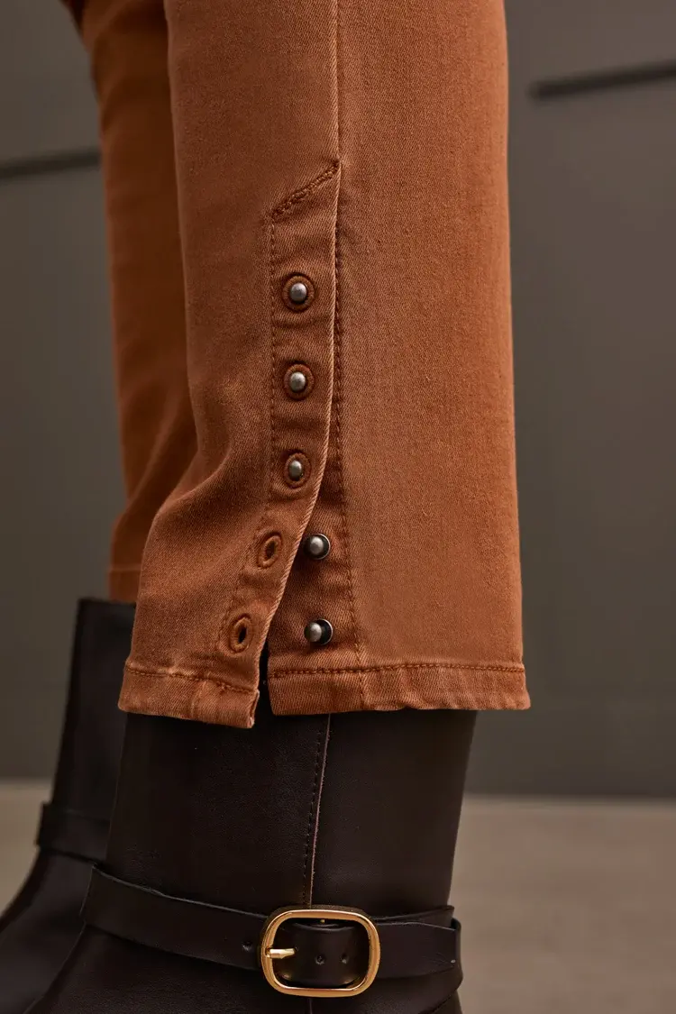 Tribal Tribal 1860O Pull On Ankle Pant w/ Hem Vent Detail