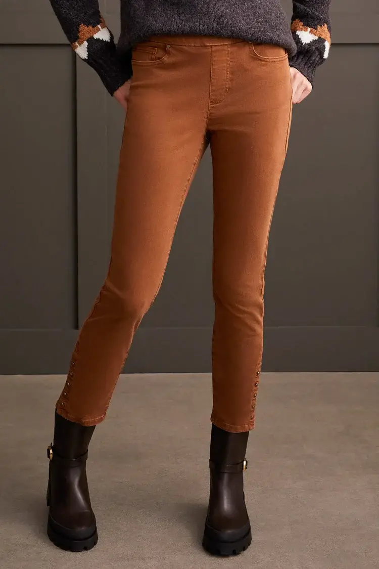 Tribal Tribal 1860O Pull On Ankle Pant w/ Hem Vent Detail