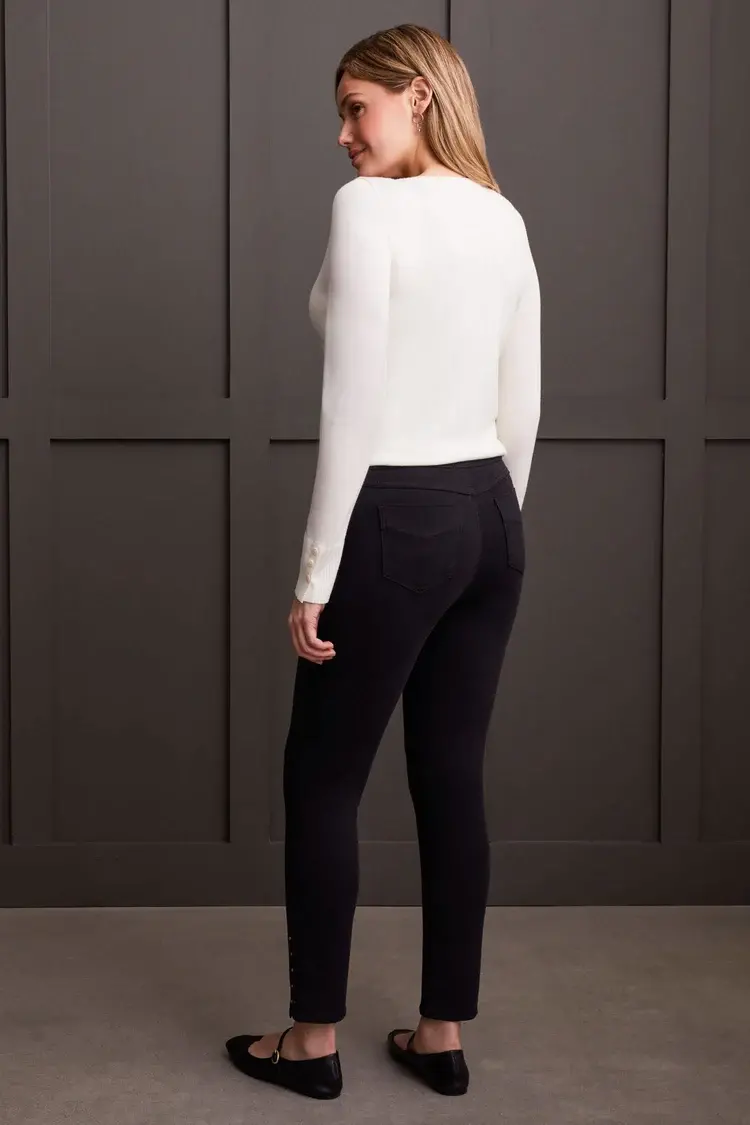 Tribal Tribal 1860O Pull On Ankle Pant w/ Hem Vent Detail