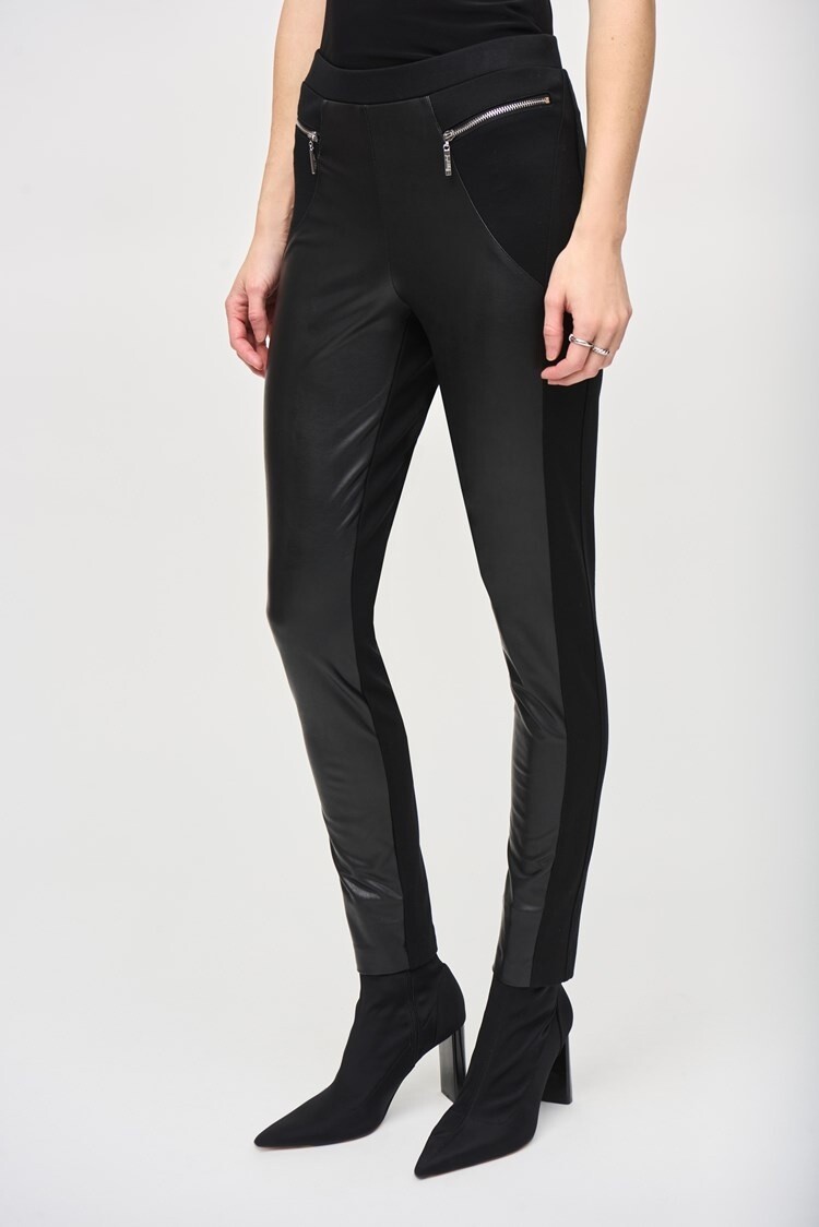 Joseph Ribkoff Joseph Ribkoff Heavy Knit Leatherette Leggings 243041