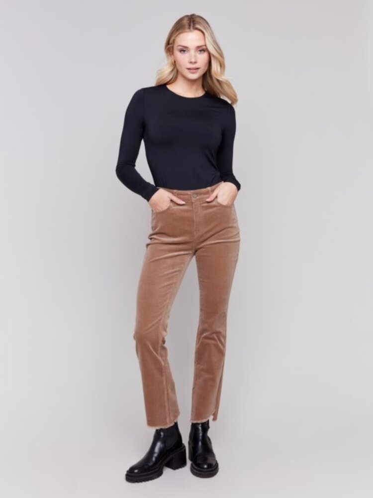 Charlie B Charlie B C5429RR  Asymmetrical Hem Bootcut Pant