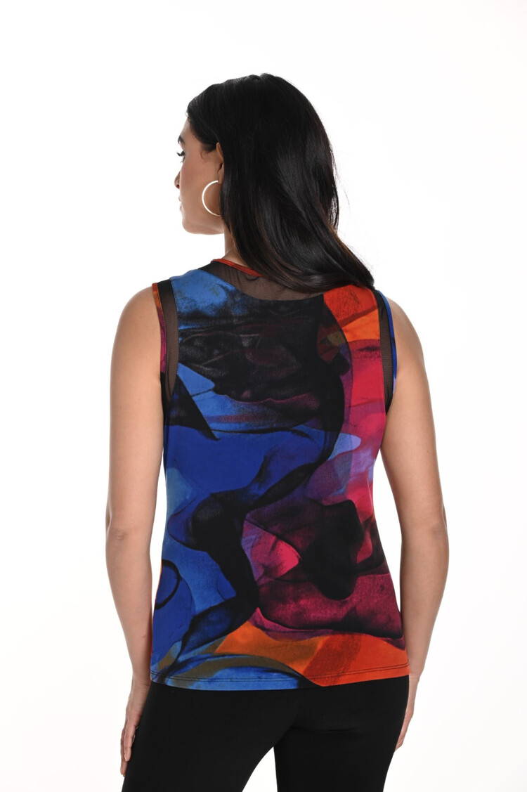 Frank Lyman Frank Lyman 243136 Sleeveless Top w/ Sheer Panels