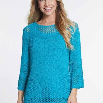 Multiples Multiples 3/4 sleeve crochet sweater M34402KM