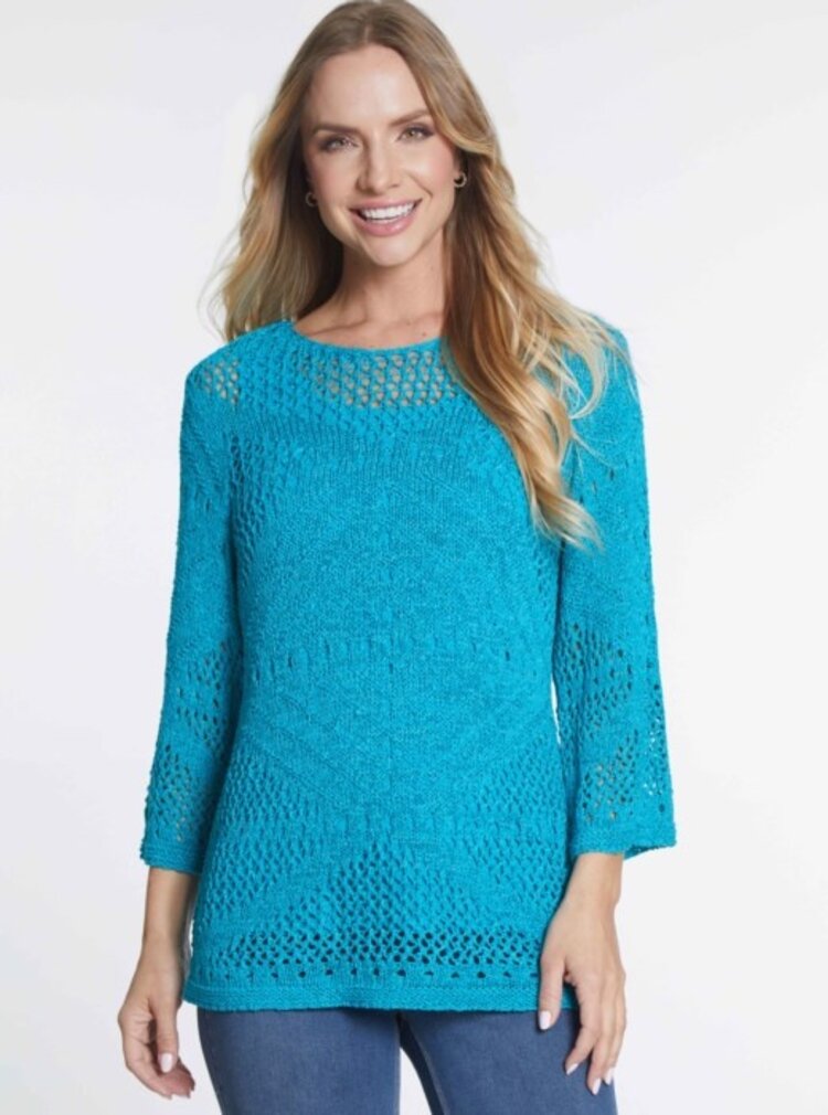 Multiples Multiples 3/4 sleeve crochet sweater M34402KM