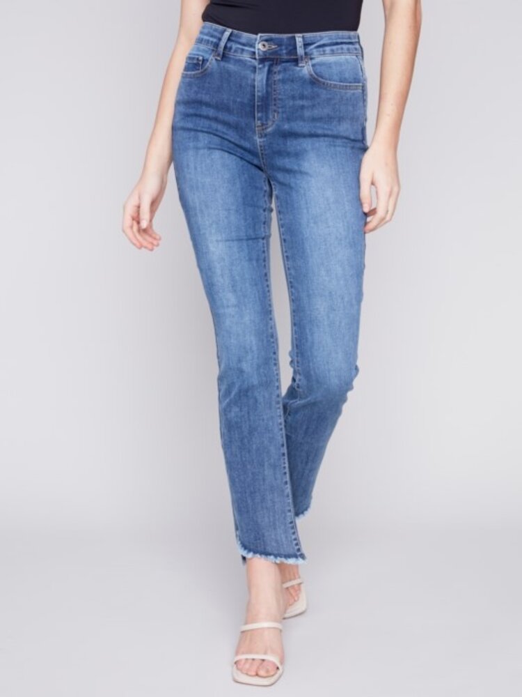 Charlie B Charlie B C5429RR  Asymmetrical Hem Bootcut Pant