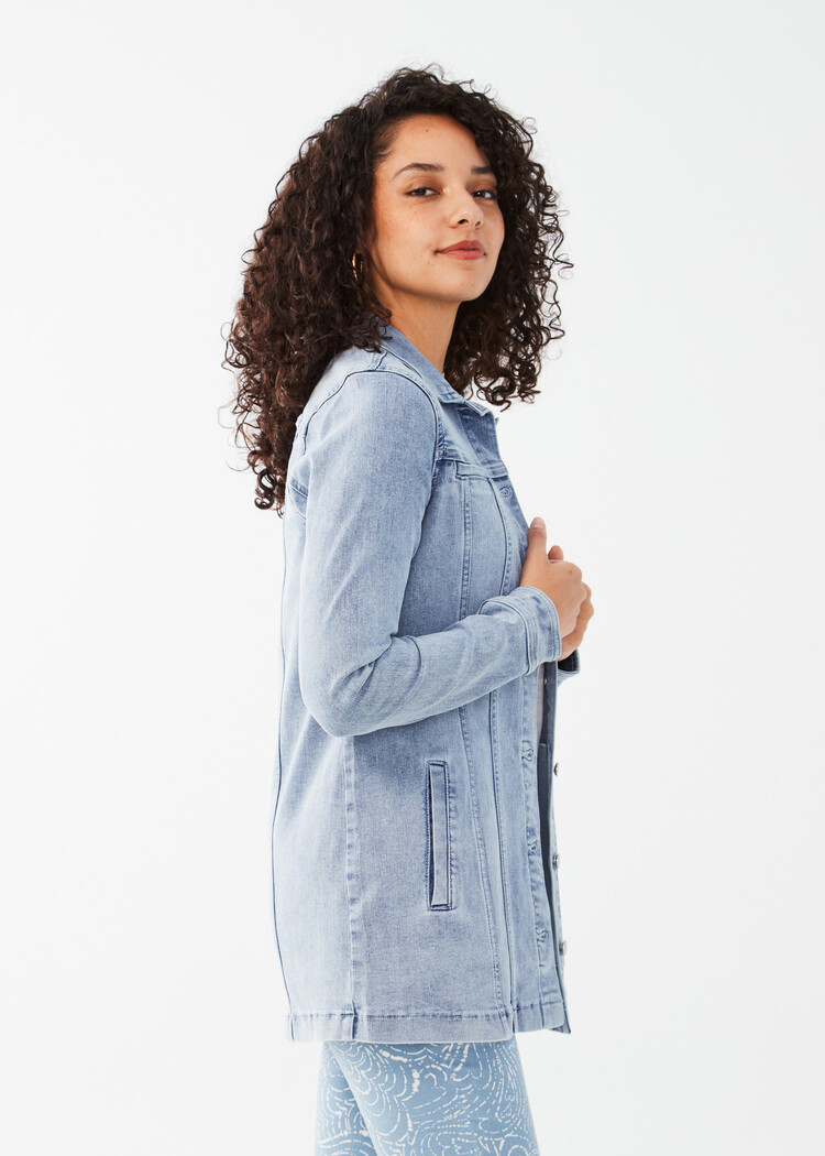 French Dressing Jeans FDJ 1825669 Long Button Down Denim Jacket