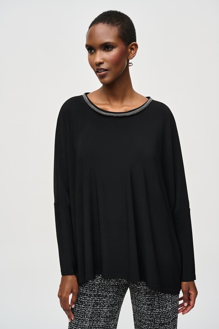 Joseph Ribkoff Joseph Ribkoff 243164 Silky Knit Top With Embellished Neckline