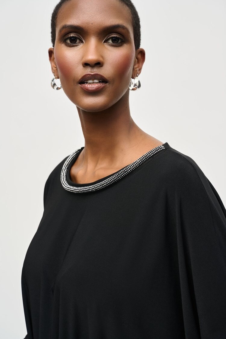 Joseph Ribkoff Joseph Ribkoff 243164 Silky Knit Top With Embellished Neckline
