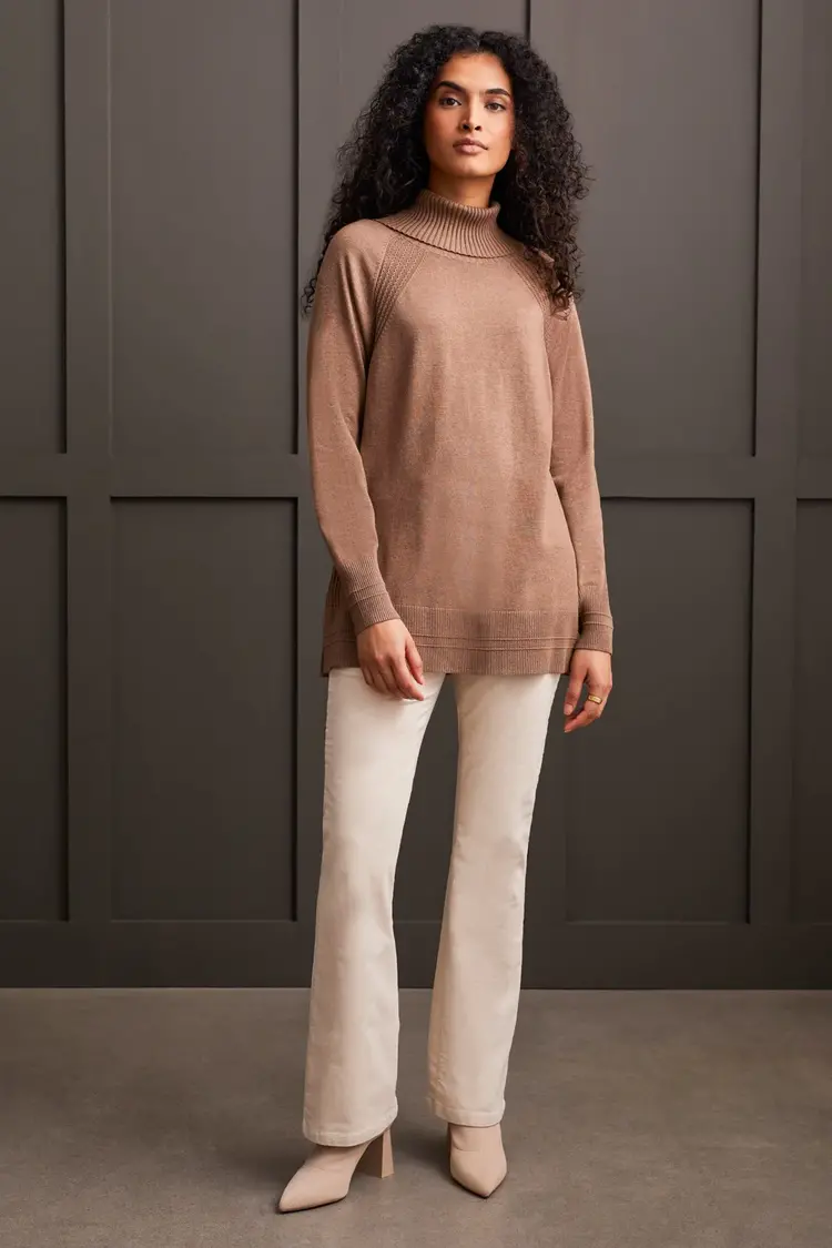 Tribal Tribal 1923O Long Sleeve Cowl Neck Sweater