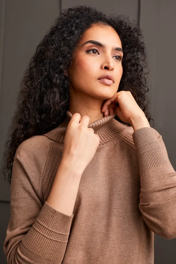 Tribal Tribal 1923O Long Sleeve Cowl Neck Sweater