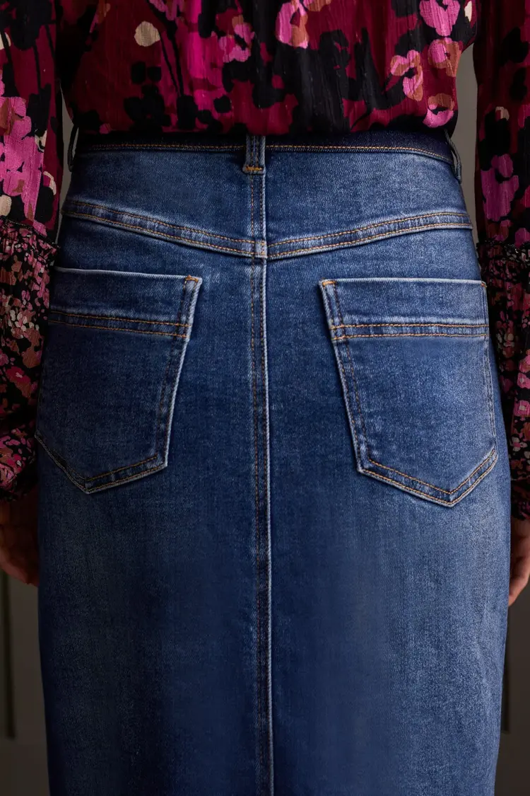 Tribal Tribal 5 Pocket Long Maxi Skirt W/ Front Slit 5598O