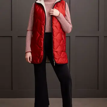 Tribal Tribal Reversible Hooded Puffer Vest 1943O