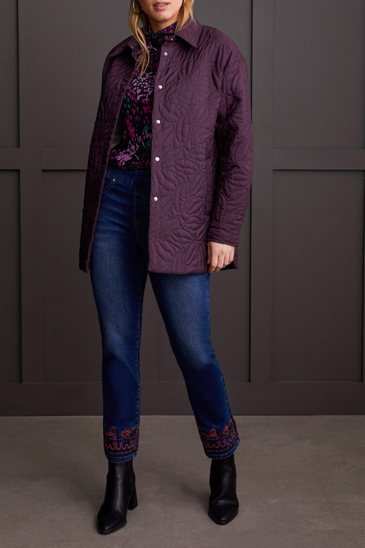 Tribal Tribal 5703O Audrey Pull On Embelished Straight Leg 28" Inseam