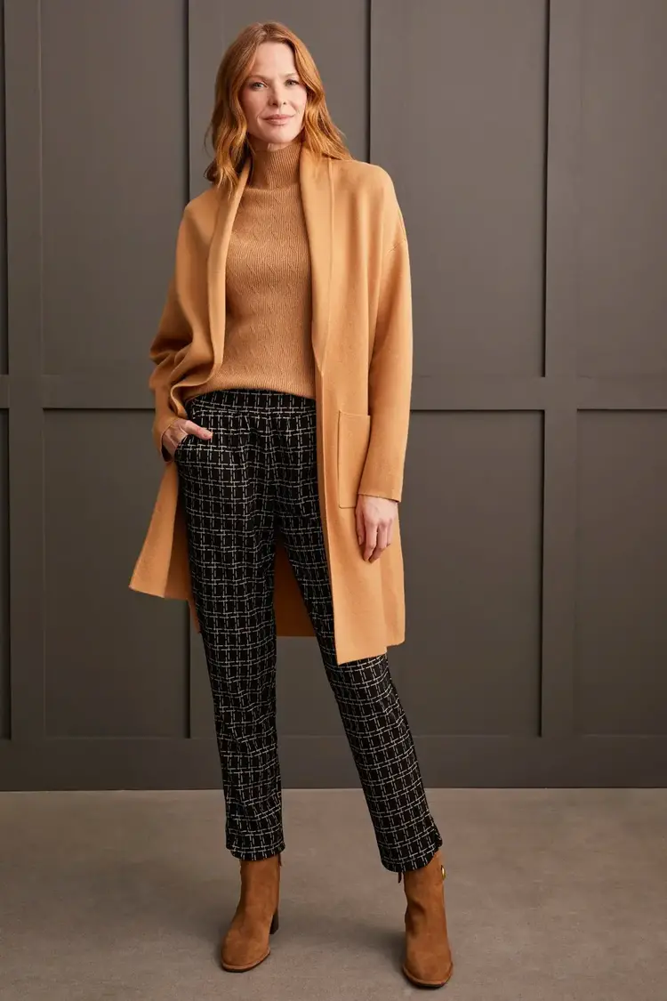 Tribal Tribal 1974O BRUSHED KNIT PONTE PULL-ON ANKLE PANTS WITH ROUNDED HEM