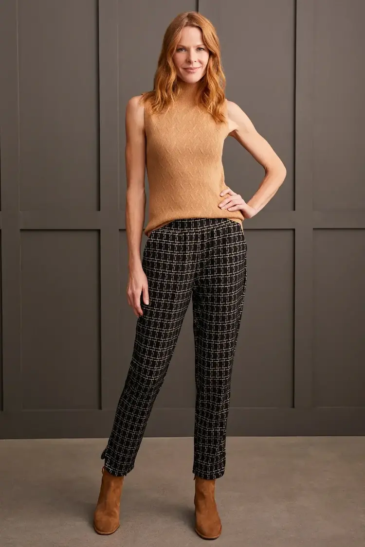 Tribal Tribal 1974O BRUSHED KNIT PONTE PULL-ON ANKLE PANTS WITH ROUNDED HEM