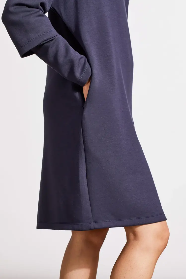 Tribal Tribal Long Sleeve Polo Dress W/ Pockets 1863O