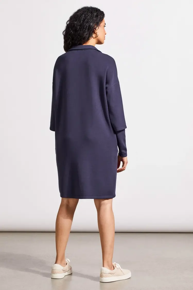 Tribal Tribal Long Sleeve Polo Dress W/ Pockets 1863O