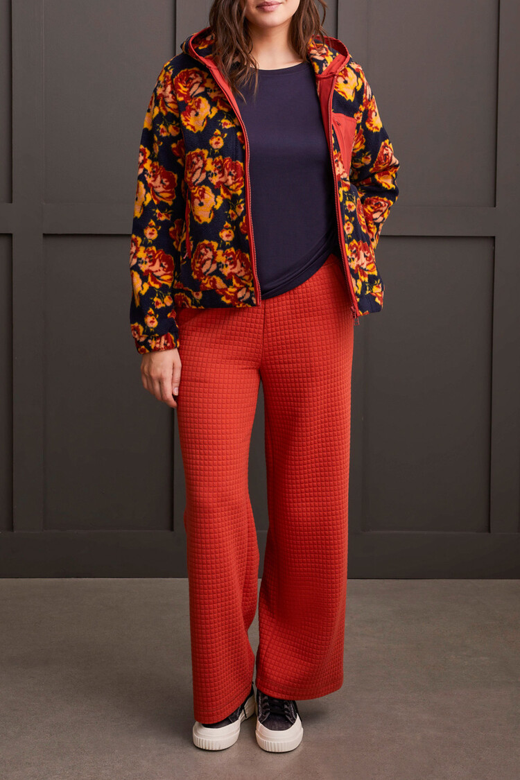 Tribal Tribal 1902O French Terry Crew Neck Top with Side Ruching