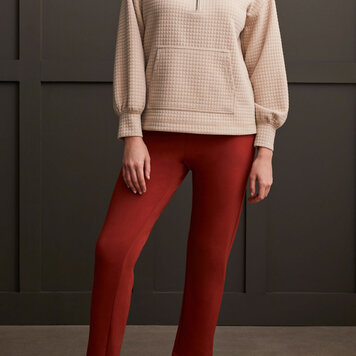 Tribal Tribal 1954O Quilted Kangaroo Pocket Top with 1/2 Zip