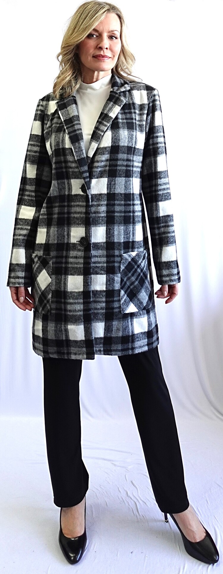 Soft Works Soft Works 101001 Plaid Button Down Long Shacket