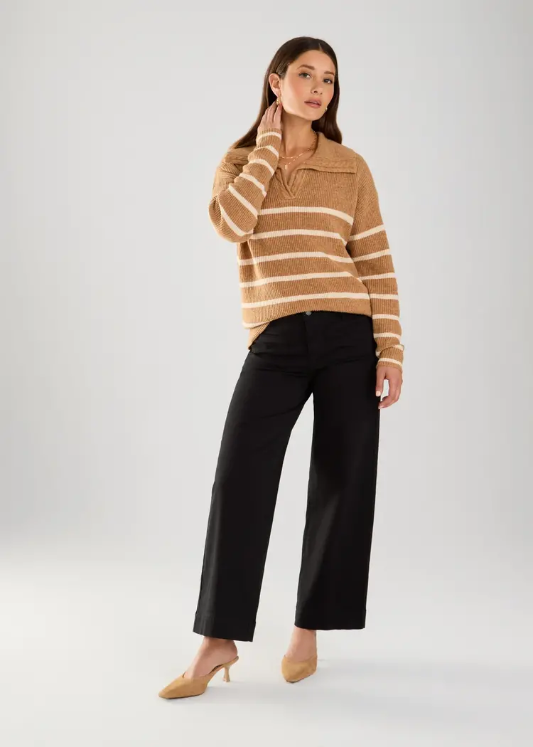 French Dressing Jeans FDJ 1849704 Collared Stripe Sweater
