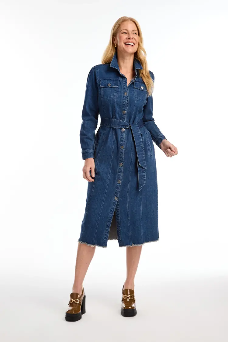 French Dressing Jeans FDJ 7697667 Midi Denim Dress with Belt