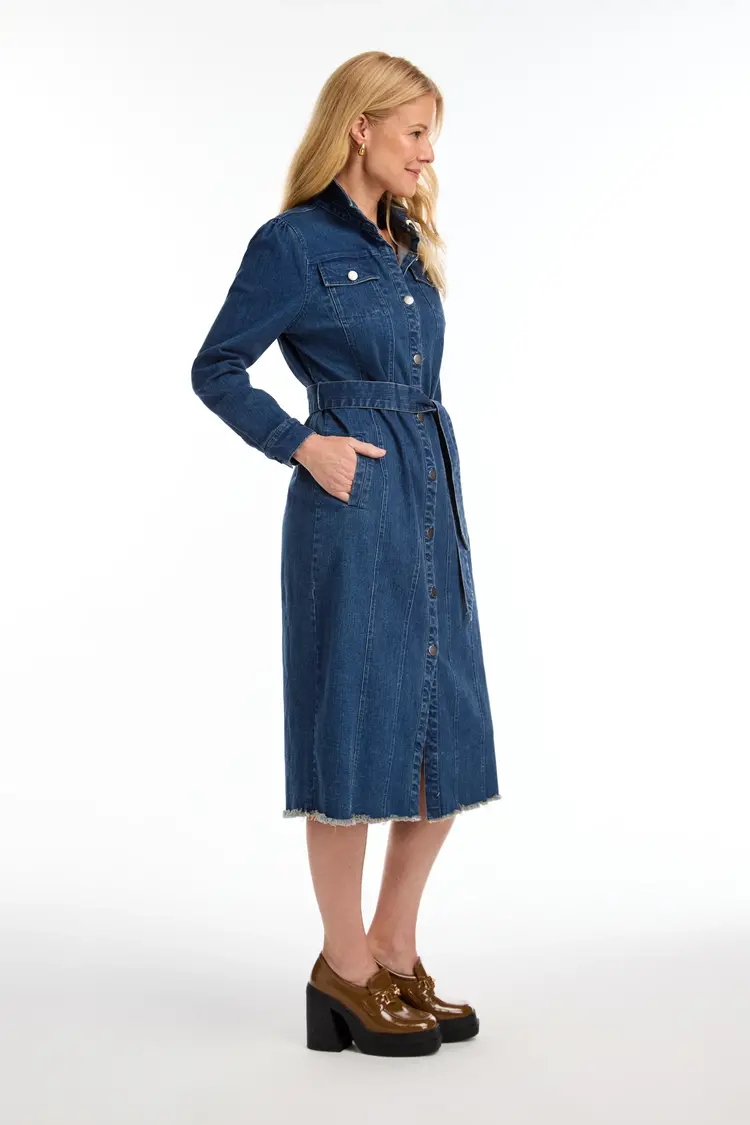French Dressing Jeans FDJ 7697667 Midi Denim Dress with Belt