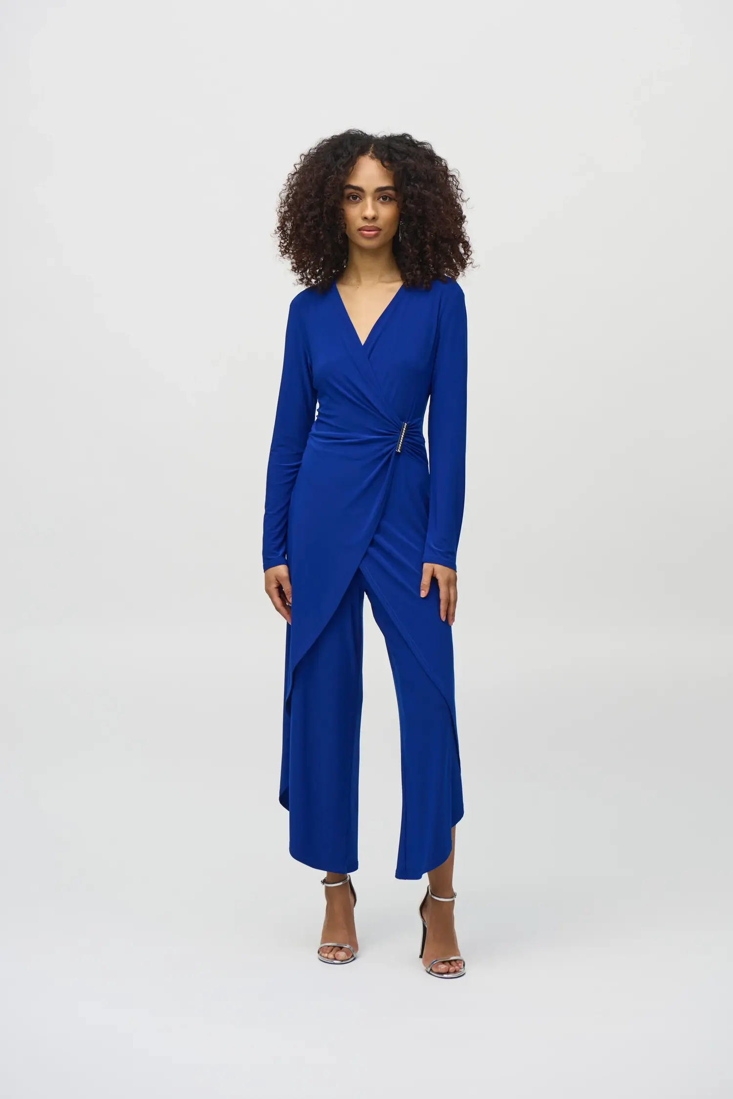 Joseph Ribkoff Silky Knit Wrap Culotte Jumpsuit 244155 - Main