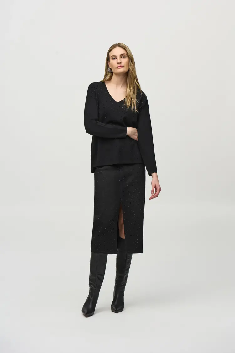 Joseph Ribkoff Joseph Ribkoff 244923 Sweater Knit V-Neck Pullover