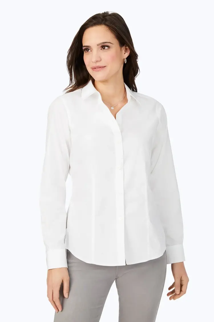 Foxcroft Foxcroft Dianna Non Iron Long Sleeve Button Up Blouse 187946