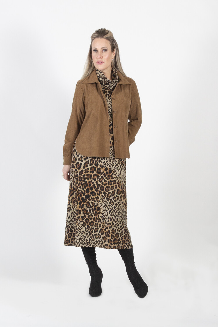 Pure Essence Pure Essence Corduroy Button Up Shacket W/ Breast Pockets 126-4963