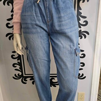 Pink Martini Pink Martini Simone Denim Pants W/ Tie Up Waist PA-2489