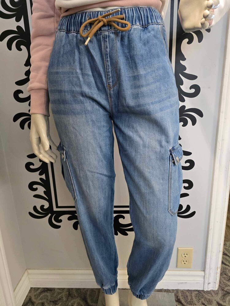 Pink Martini Pink Martini Simone Denim Pants W/ Tie Up Waist PA-2489