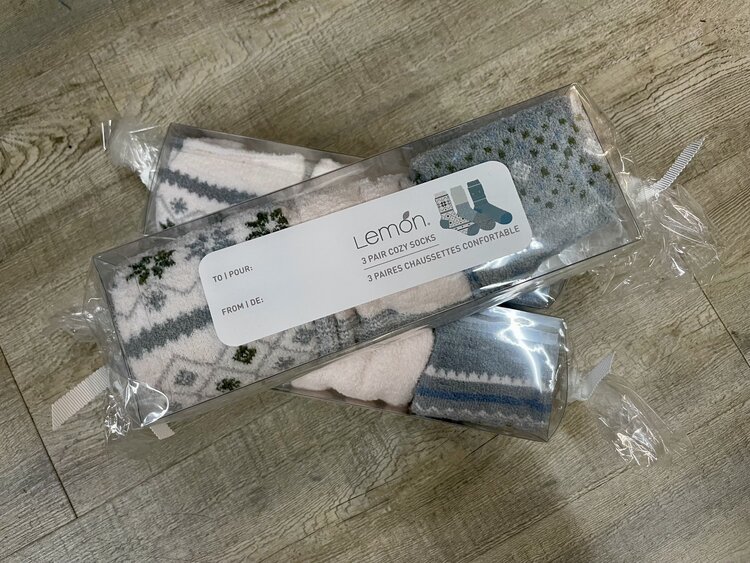 Lemon Lemon 3 Pack Non Terry Tootsie Roll Foam Crew Socks L-7293TR