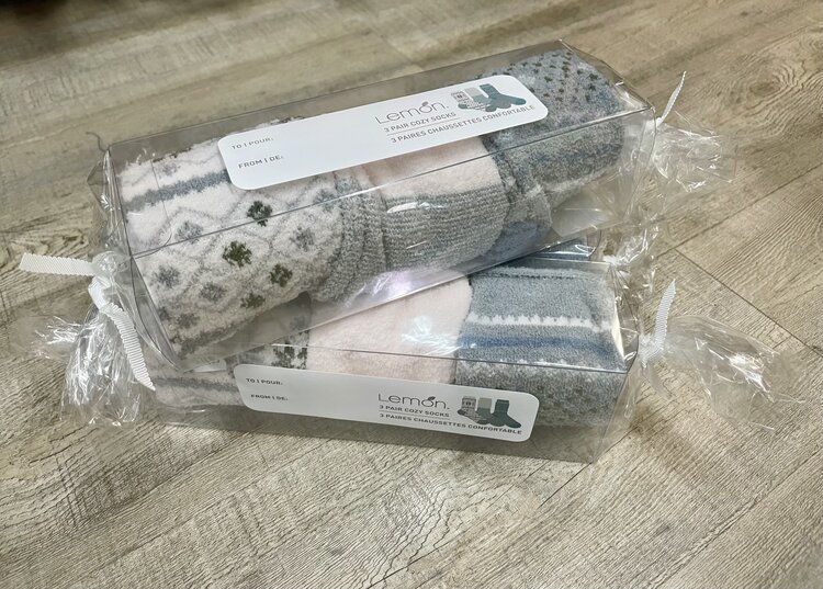 Lemon Lemon 3 Pack Non Terry Tootsie Roll Foam Crew Socks L-7293TR